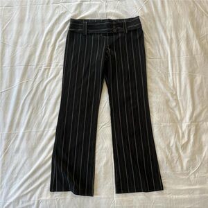 Valia Black and White Striped Trousers